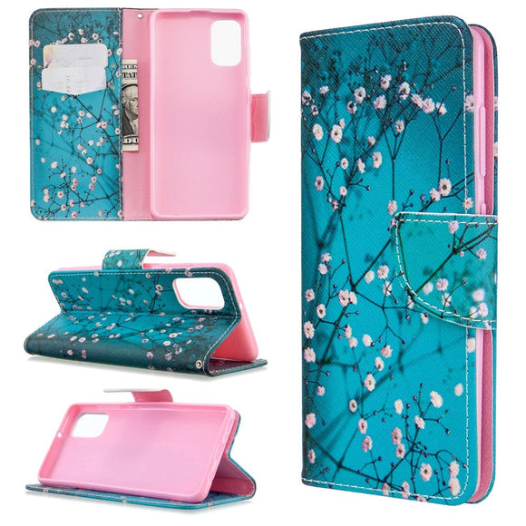 Samsung Galaxy A41 Læder Cover m. Pung - Træ med blomster