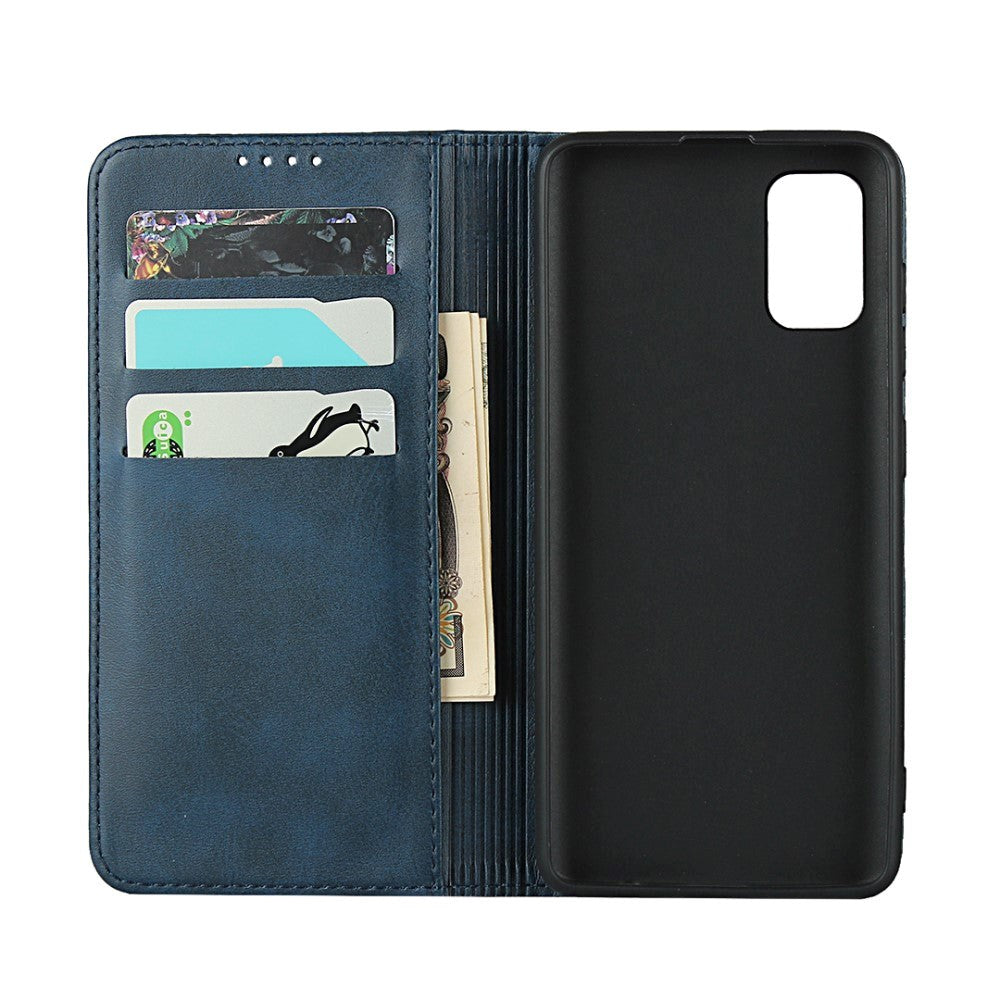 Samsung Galaxy A41 Læder Cover m. Pung Blå