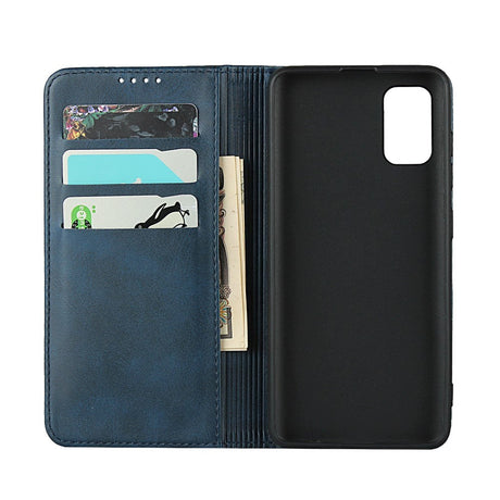 Samsung Galaxy A41 Læder Cover m. Pung Blå