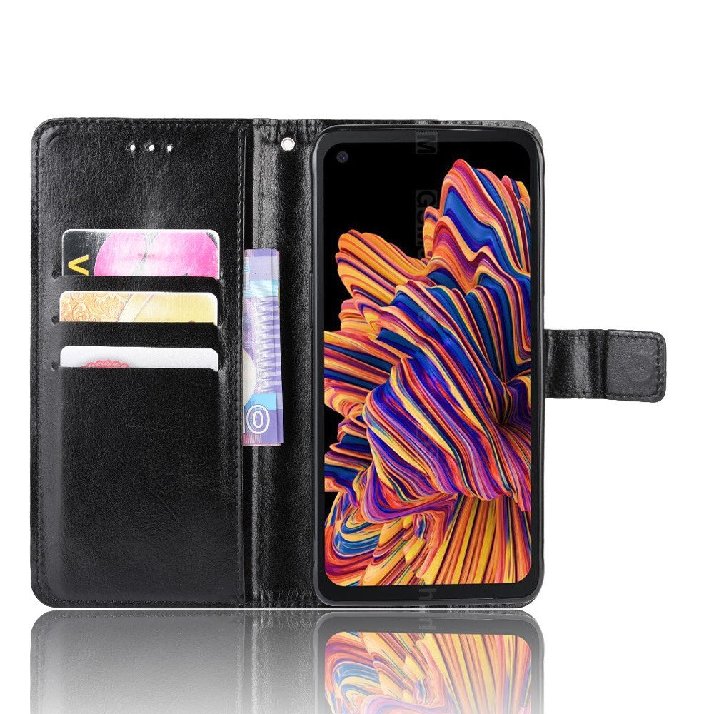 EIDERWOOD Samsung Galaxy Xcover Pro Kunstlæder Flip Cover m. Strop - Sort