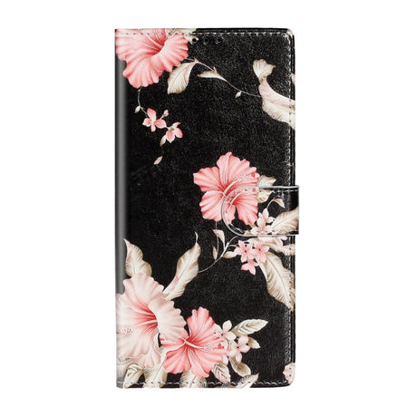 Samsung Galaxy S20 Pink Flowers Cover m. Pung - Sort / Lyserød