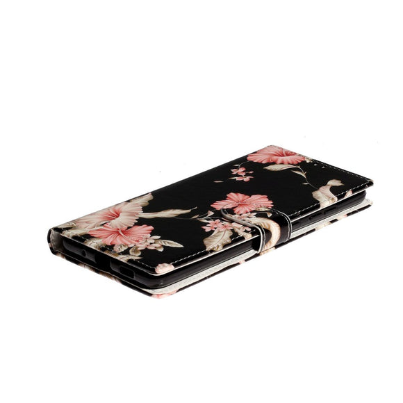 Samsung Galaxy S20 Pink Flowers Cover m. Pung - Sort / Lyserød