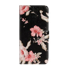 Samsung Galaxy A51 Pink Flowers Cover m. Pung - Sort / Lyserød