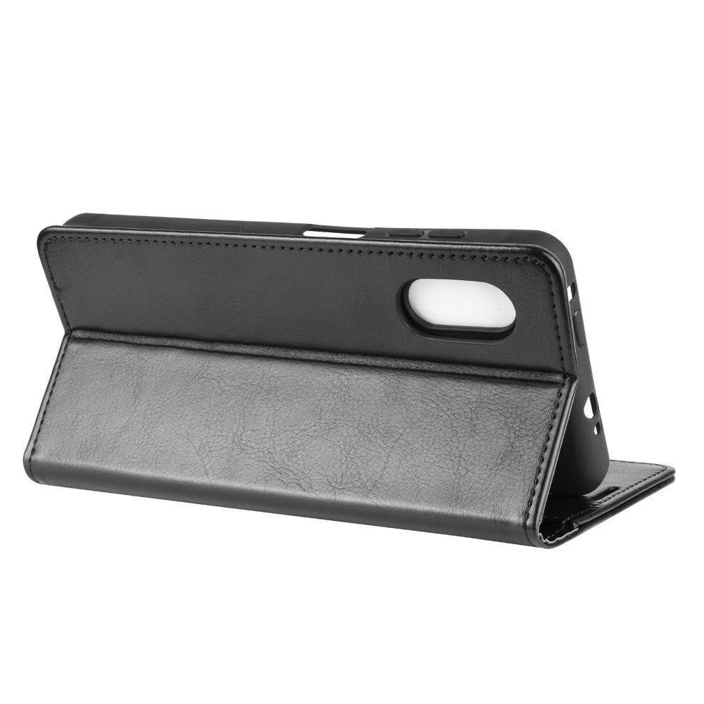 Samsung Galaxy Xcover Pro Neutralt Læder Cover m. Pung Sort