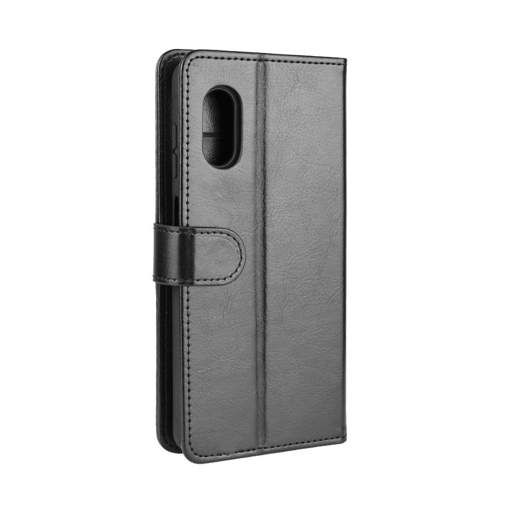 Samsung Galaxy Xcover Pro Neutralt Læder Cover m. Pung Sort