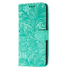 Samsung Galaxy M11 Blomster Blonder Læder Flip Cover - Turkis