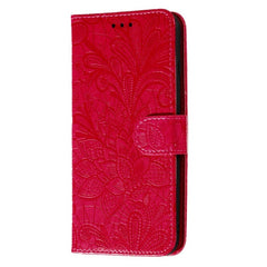 Samsung Galaxy M11 Blomster Blonder Læder Flip Cover - Rød