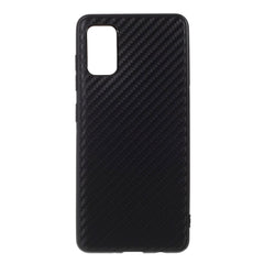 Samsung Galaxy A41 Carbon Fiber Fleksibel Plast Cover - Sort
