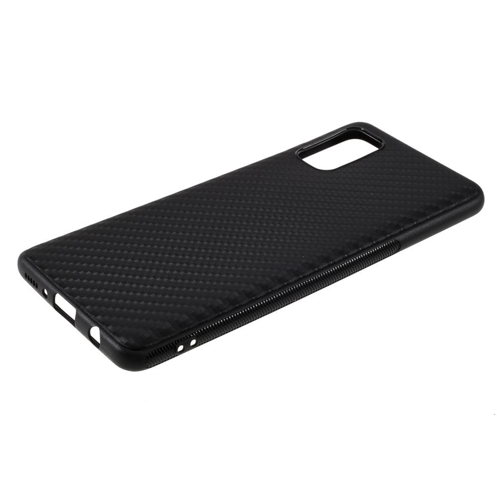 Samsung Galaxy A41 Carbon Fiber Fleksibel Plast Cover - Sort
