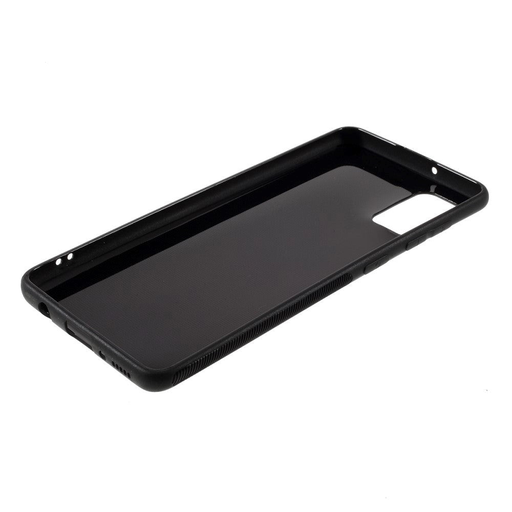 Samsung Galaxy A41 Carbon Fiber Fleksibel Plast Cover - Sort