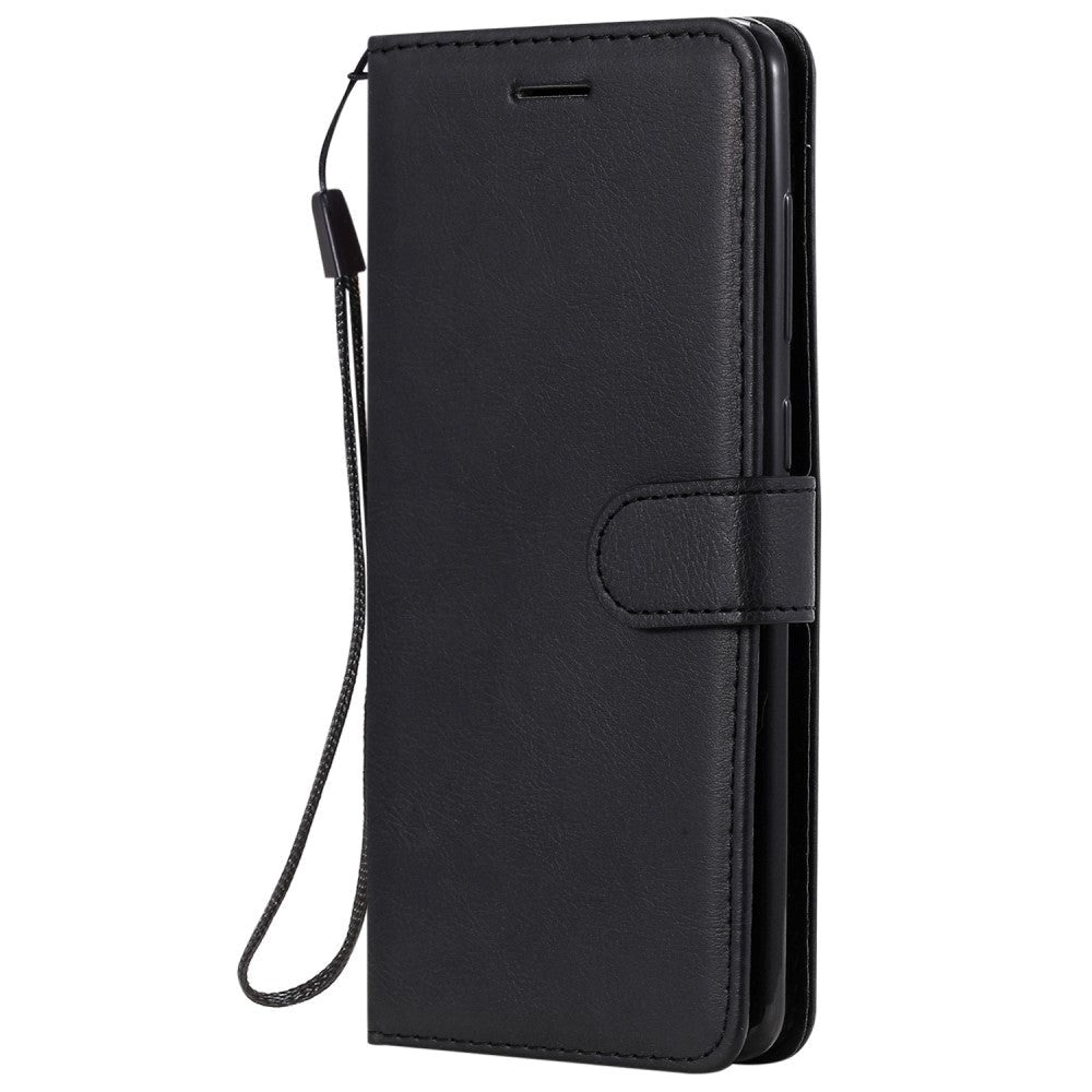 Samsung Galaxy A21s Læder Cover m. Pung og Strop - Sort