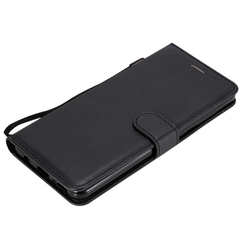 Samsung Galaxy A21s Læder Cover m. Pung og Strop - Sort