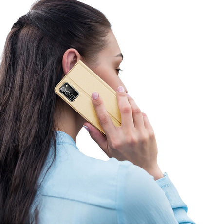 Samsung Galaxy Note 20 DUX DUCIS Skin Pro Series Læder Cover m. Pung - Guld