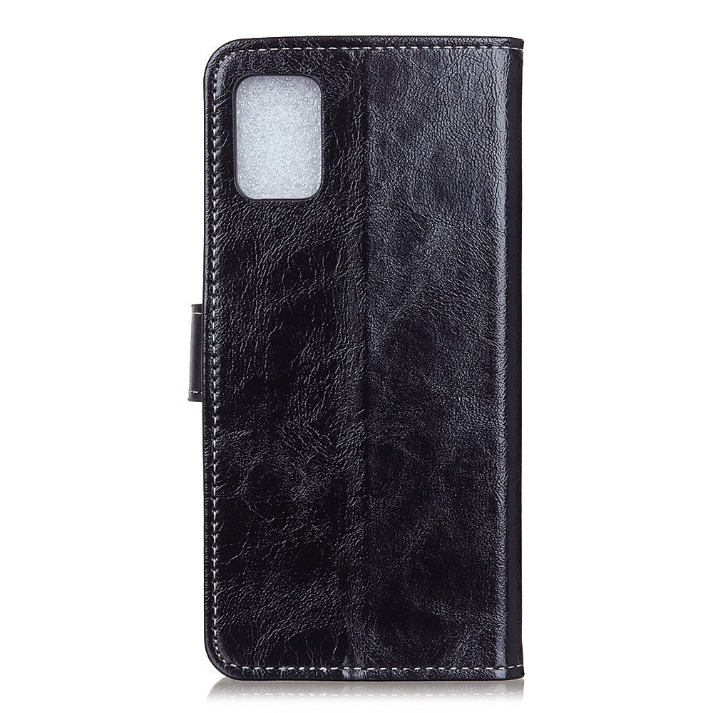 Samsung Galaxy S20 FE / S20 FE (5G) Skinnende Neutralt Læder Cover m. Pung - Sort