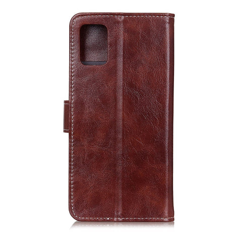 Samsung Galaxy S20 FE / S20 FE (5G) Skinnende Neutralt Læder Cover m. Pung - Brun