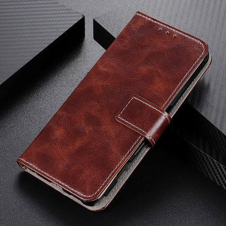 Samsung Galaxy S20 FE / S20 FE (5G) Skinnende Neutralt Læder Cover m. Pung - Brun