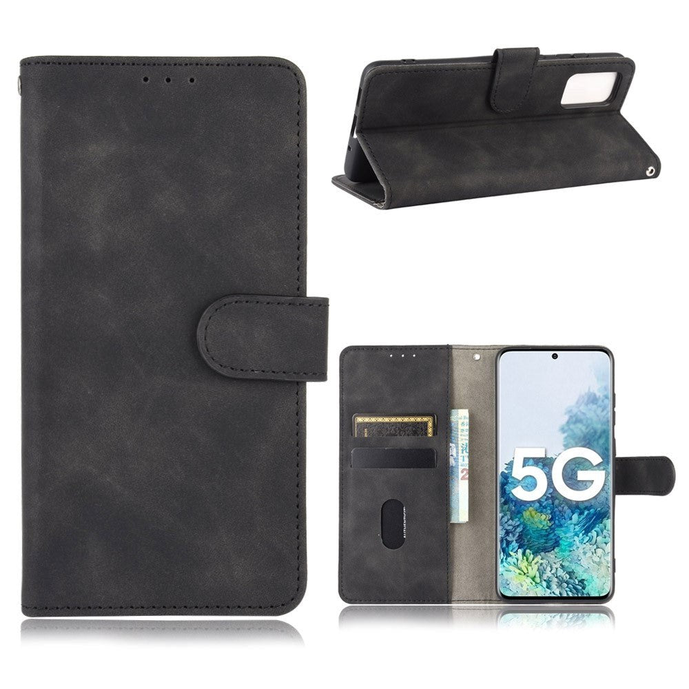 Samsung Galaxy S20 FE / S20 FE (5G) Blødt Læder Cover m. Pung - Sort