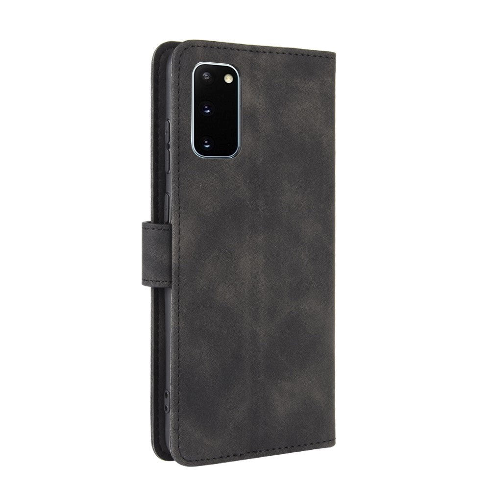 Samsung Galaxy S20 FE / S20 FE (5G) Blødt Læder Cover m. Pung - Sort