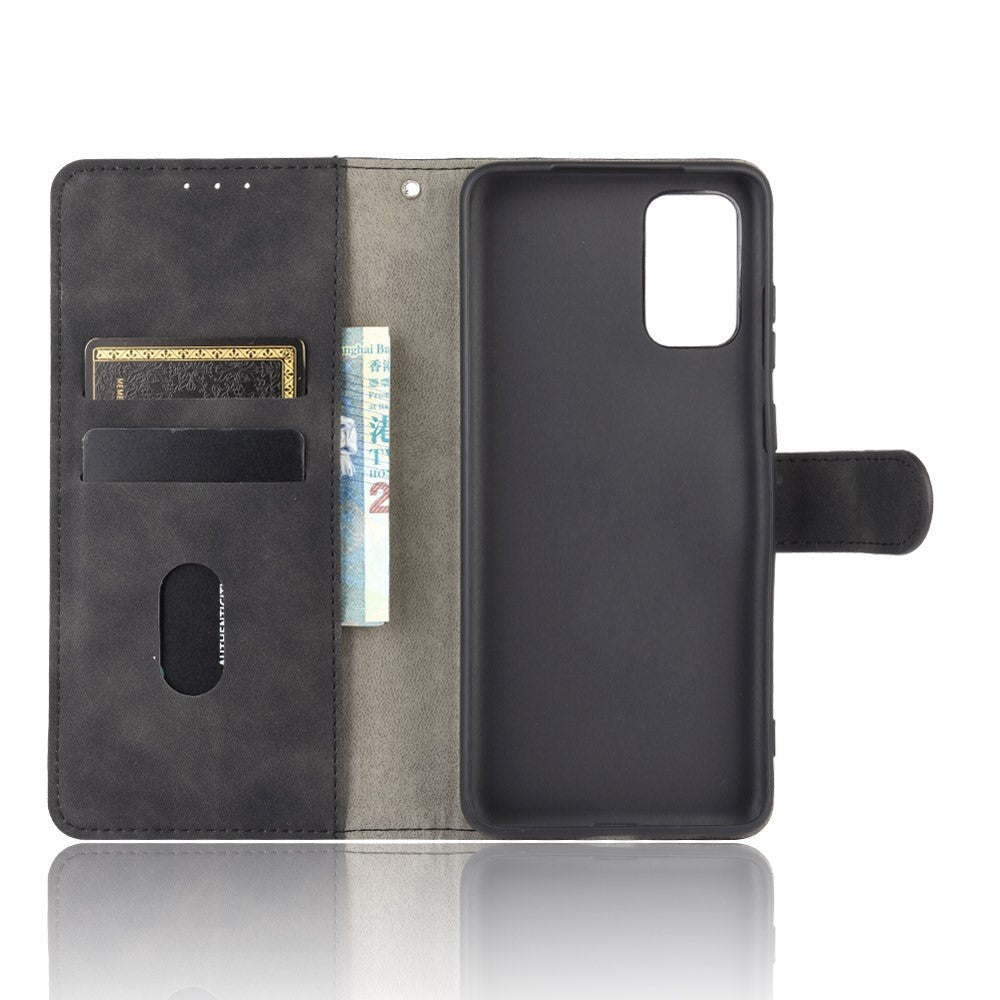 Samsung Galaxy S20 FE / S20 FE (5G) Blødt Læder Cover m. Pung - Sort