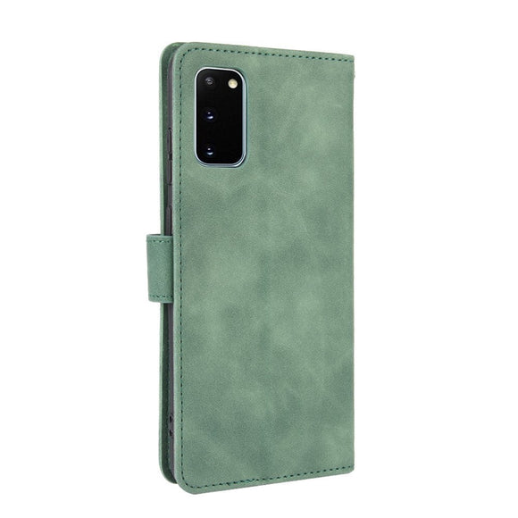 Samsung Galaxy S20 FE / S20 FE (5G) Blødt Læder Cover m. Pung - Grøn
