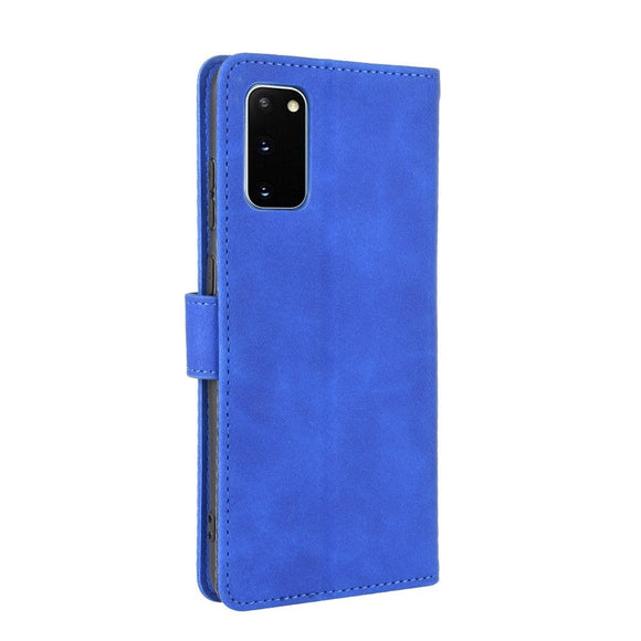 Samsung Galaxy S20 FE / S20 FE (5G) Blødt Læder Cover m. Pung - Blå