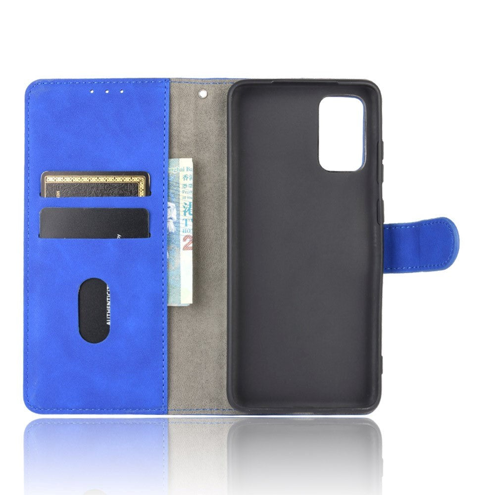 Samsung Galaxy S20 FE / S20 FE (5G) Blødt Læder Cover m. Pung - Blå