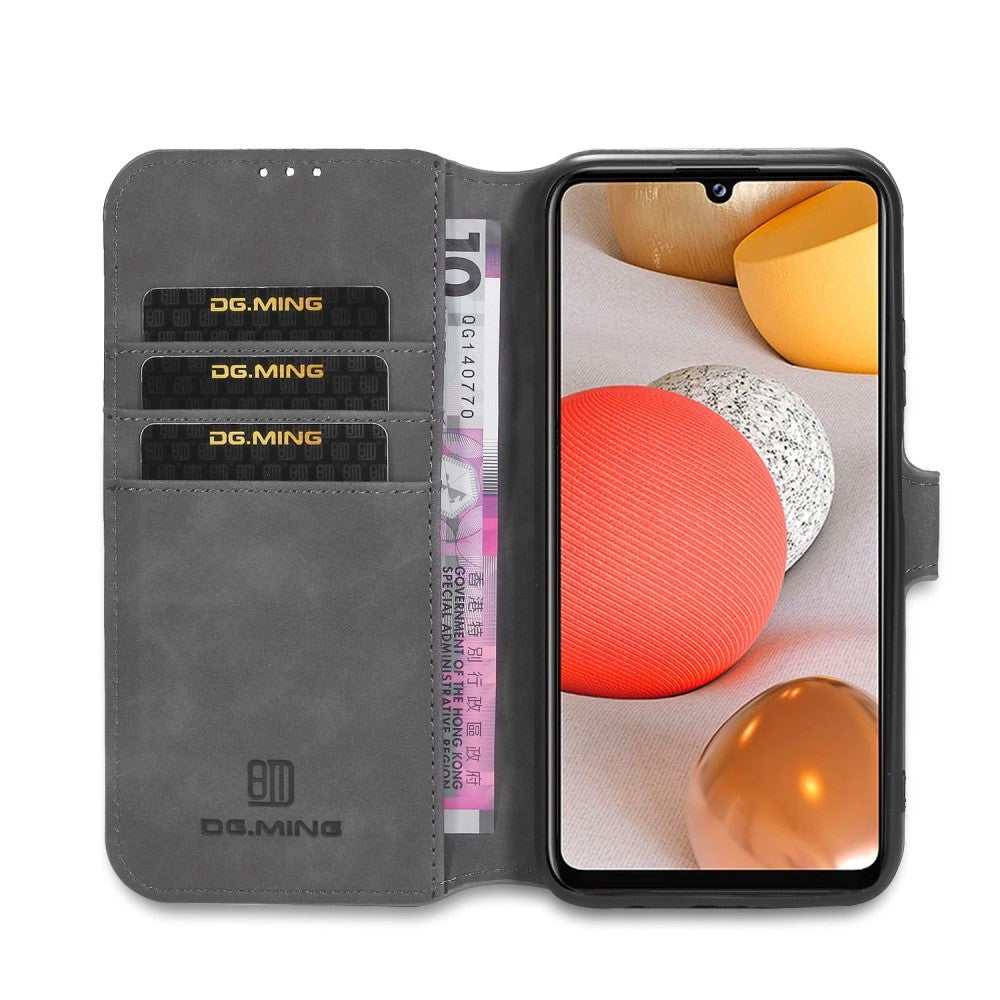 Samsung Galaxy A42 5G DG.MING Retro Læder Cover m. Pung - Grå