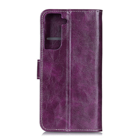 Samsung Galaxy S21 Neutralt Læder Cover m. Pung - Lilla