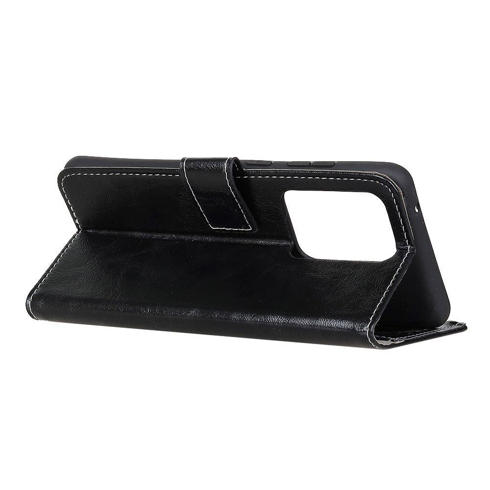 Samsung Galaxy S21 Ultra Neutralt Læder Cover m. Pung - Sort