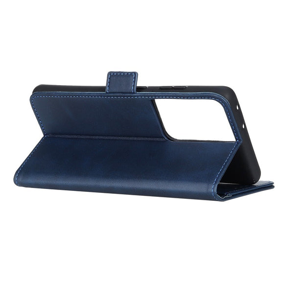 EIDERWOOD Samsung Galaxy S21 Ultra Kunstlæder Flip Cover m. Pung og Ståfunktion - Blå
