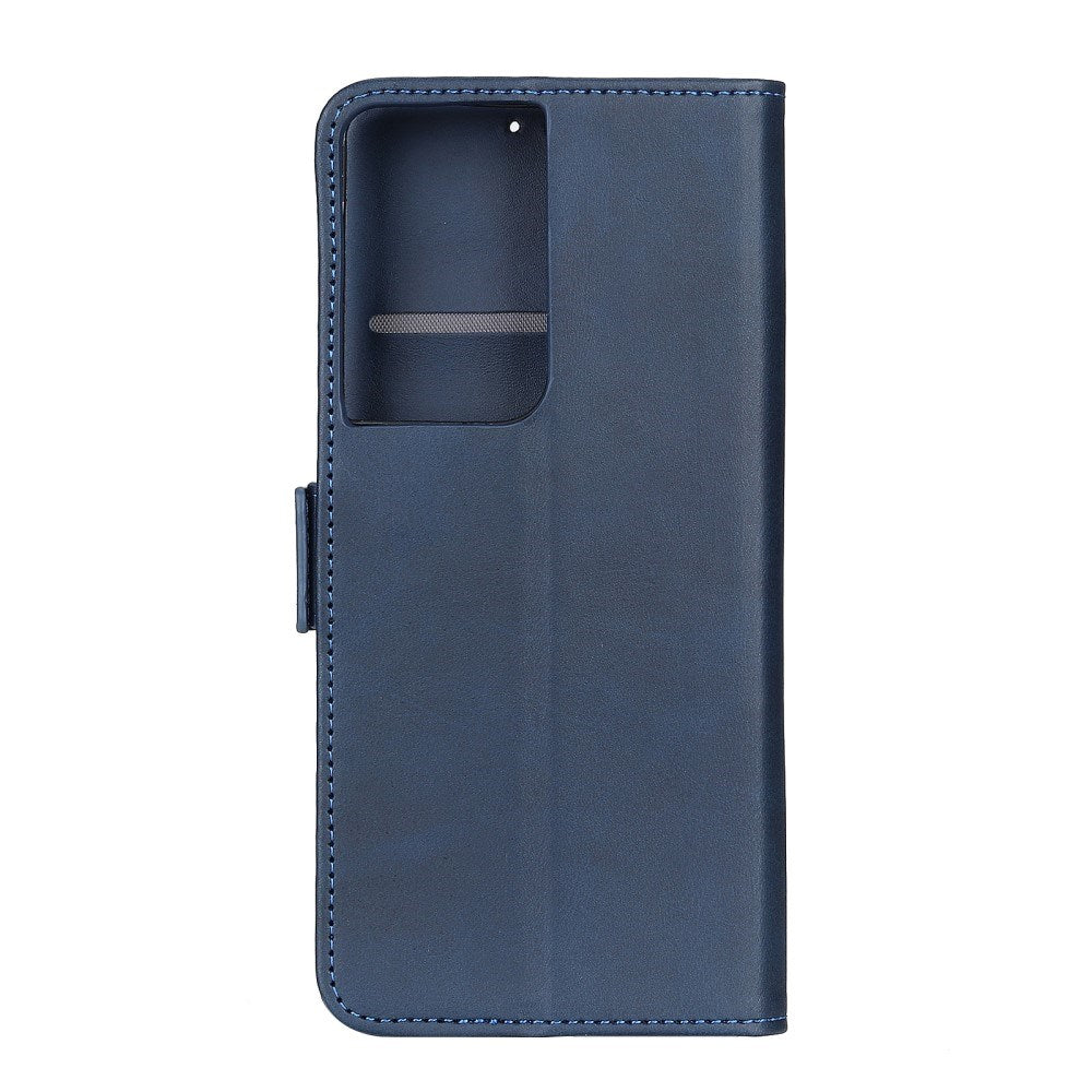 EIDERWOOD Samsung Galaxy S21 Ultra Kunstlæder Flip Cover m. Pung og Ståfunktion - Blå