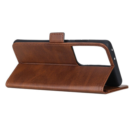 EIDERWOOD Samsung Galaxy S21 Ultra Kunstlæder Flip Cover m. Pung og Ståfunktion - Brun