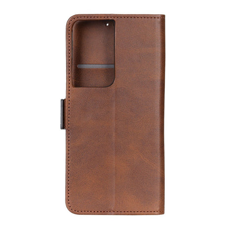EIDERWOOD Samsung Galaxy S21 Ultra Kunstlæder Flip Cover m. Pung og Ståfunktion - Brun