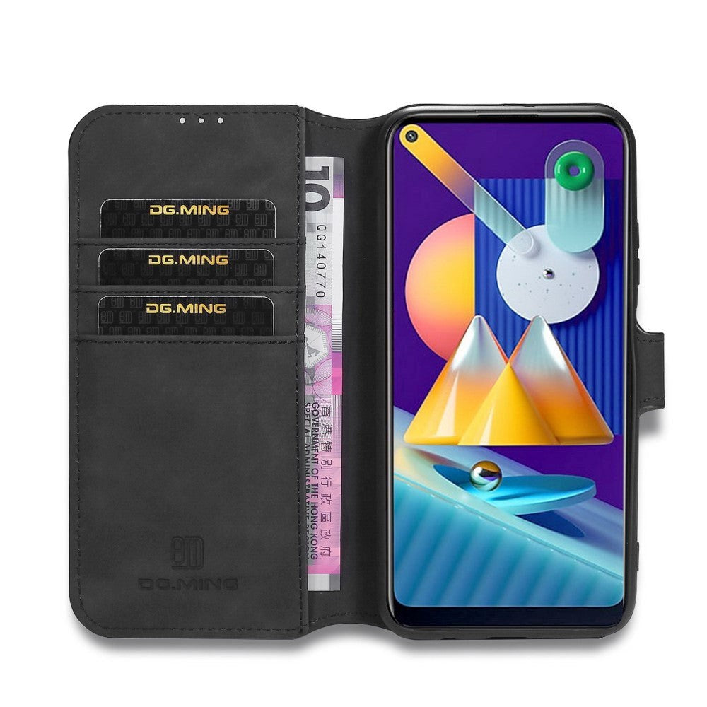 Samsung Galaxy M11 DG.MING Retro Læder Cover m. Pung - Sort