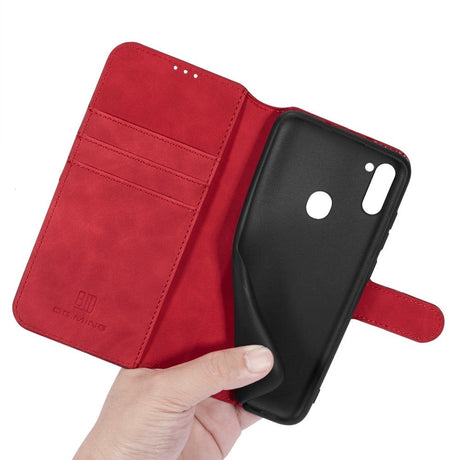 Samsung Galaxy M11 DG.MING Retro Læder Cover m. Pung - Rød