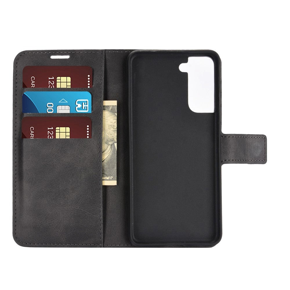 Samsung Galaxy S21 Læder Cover m. Pung - Sort