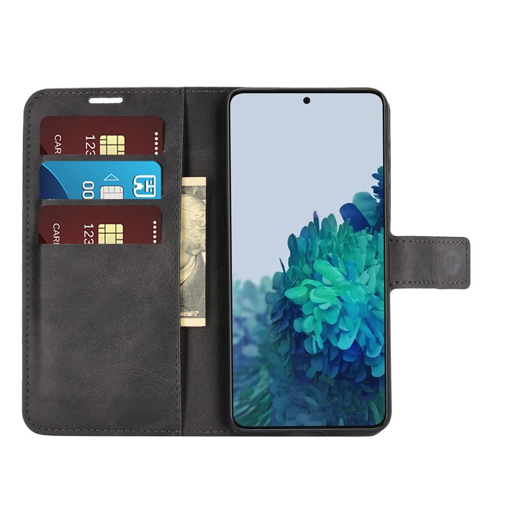 Samsung Galaxy S21 Læder Cover m. Pung - Sort