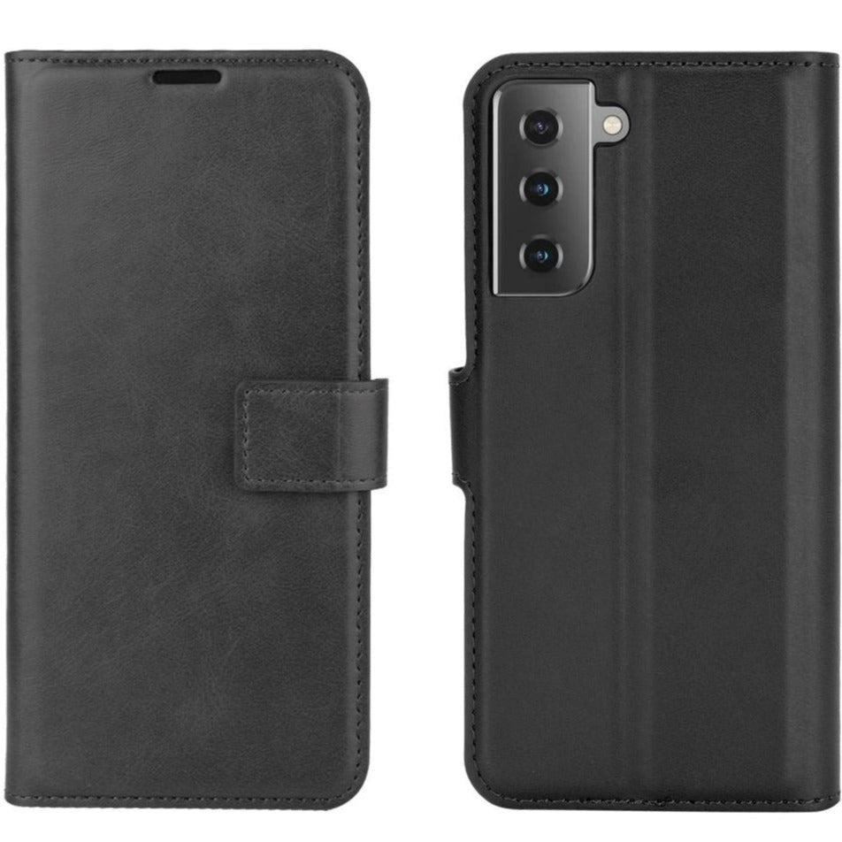 Samsung Galaxy S21 Læder Cover m. Pung - Sort