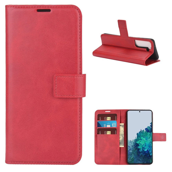 Samsung Galaxy S21 Læder Cover m. Pung - Rød
