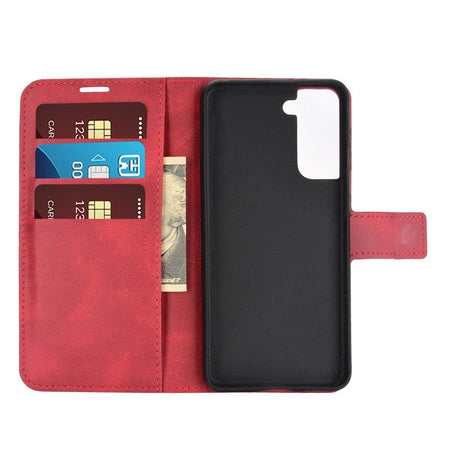 Samsung Galaxy S21 Læder Cover m. Pung - Rød