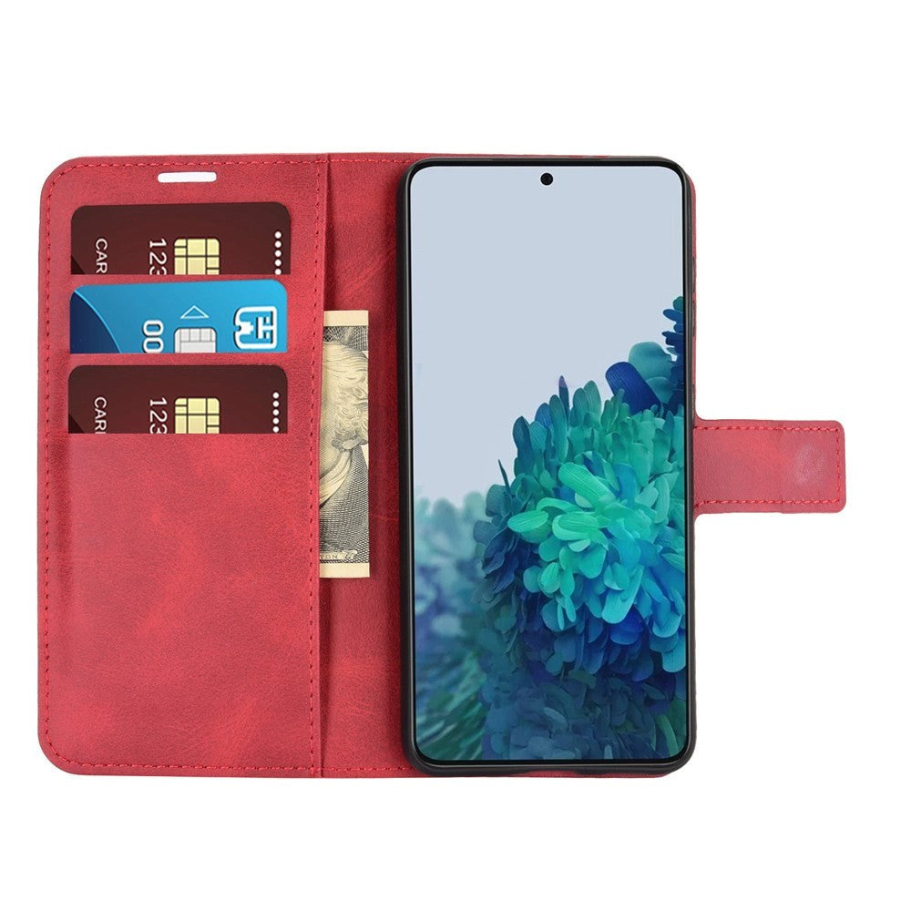 Samsung Galaxy S21 Læder Cover m. Pung - Rød