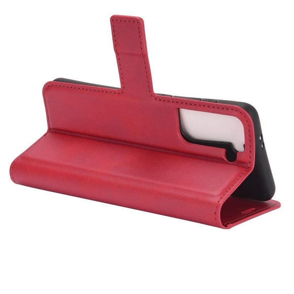 Samsung Galaxy S21 Læder Cover m. Pung - Rød