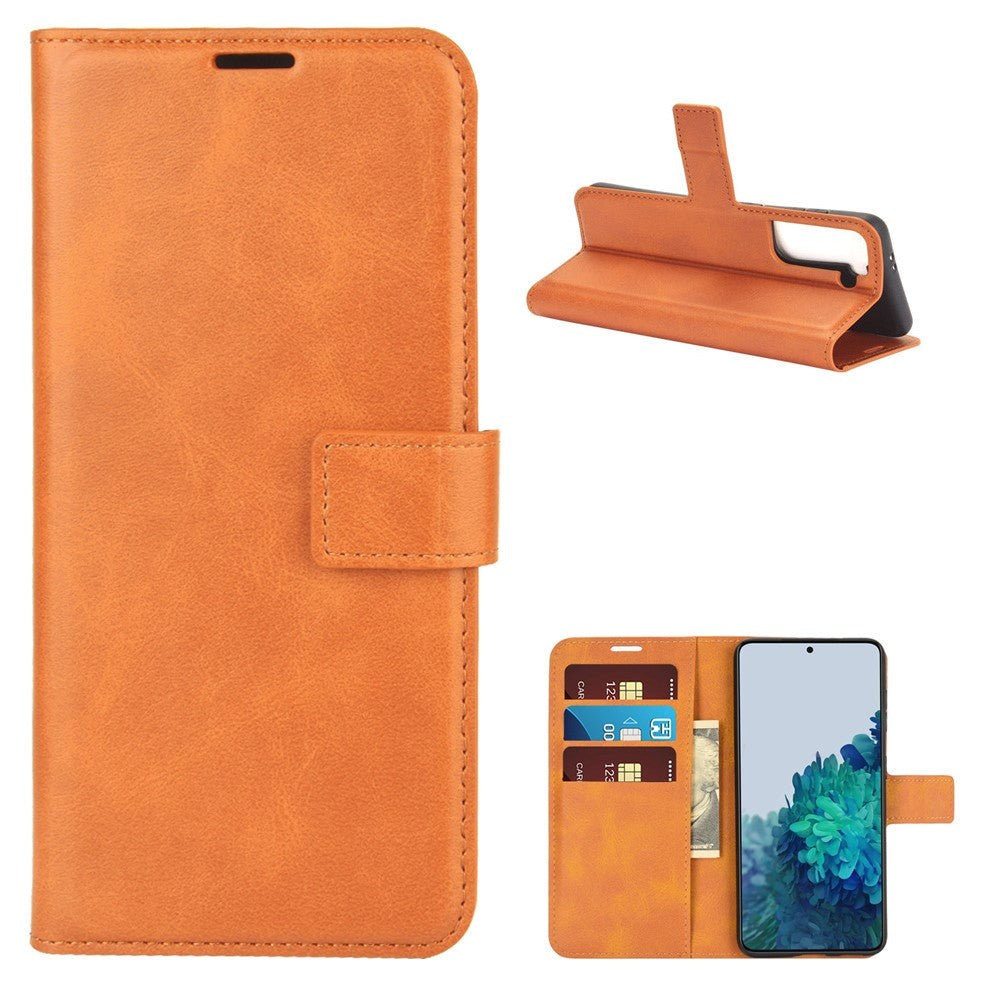 Samsung Galaxy S21 Læder Cover m. Pung - Latte Brun