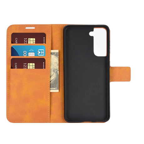 Samsung Galaxy S21 Læder Cover m. Pung - Latte Brun