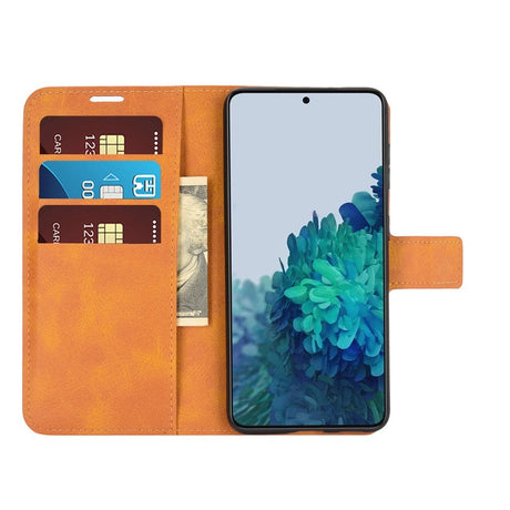 Samsung Galaxy S21 Læder Cover m. Pung - Latte Brun