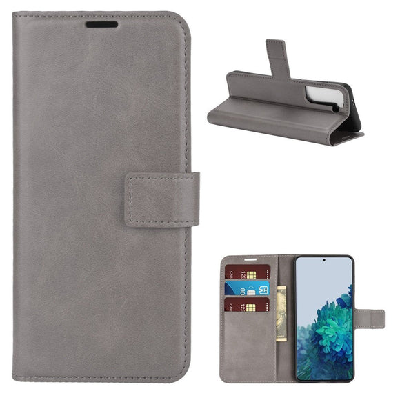 Samsung Galaxy S21 Læder Cover m. Pung - Grå