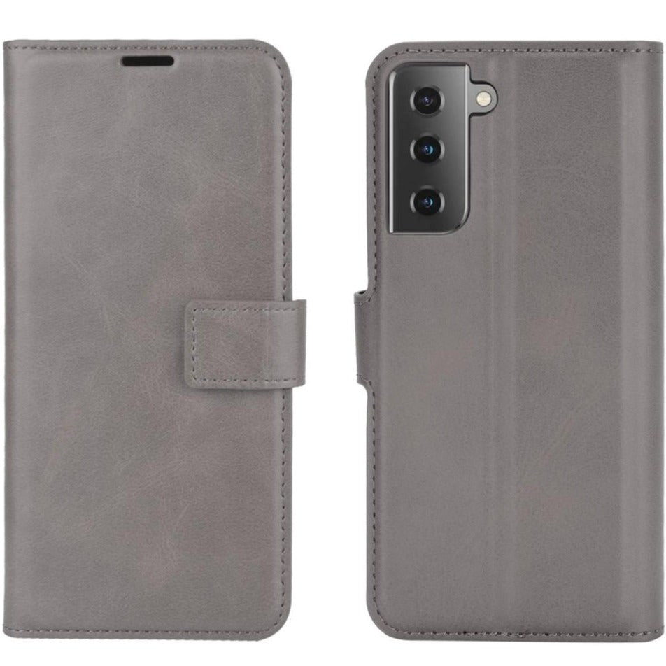 Samsung Galaxy S21 Læder Cover m. Pung - Grå