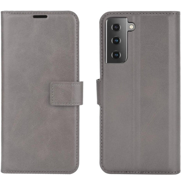 Samsung Galaxy S21 Læder Cover m. Pung - Grå