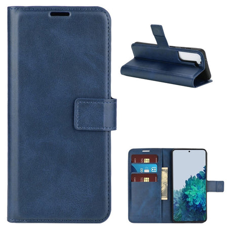 Samsung Galaxy S21 Læder Cover m. Pung - Blå