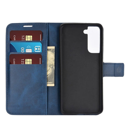 Samsung Galaxy S21 Læder Cover m. Pung - Blå